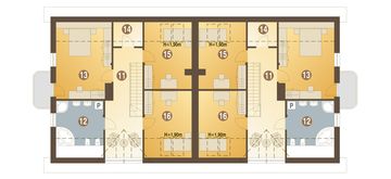 Poddasze projektu - Amanda z garażem 1-st. bliźniak [A-BL]