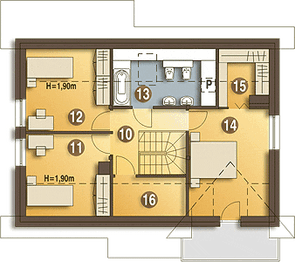 Poddasze projektu - Dominik z garażem 1-st. [A]