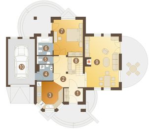 Parter projektu - Kasztan z garażem 1-st. [A]
