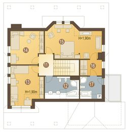 Poddasze projektu - Kondor z garażem 2-st. [A]