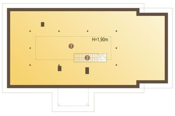 Poddasze projektu - Kukułka z garażem 1-st. [A]