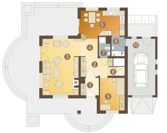 Parter projektu - Lissa z garażem 1-st. [A]