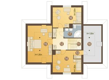 Poddasze projektu - Lissa z garażem 1-st. [A]