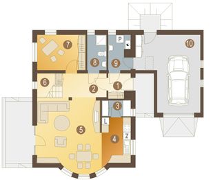 Parter projektu - Martynka z garażem 1-st. [A]