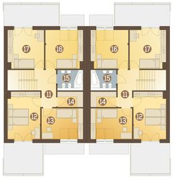 Poddasze projektu - Gwarek II z garażem 1-st. bliźniak [A-BL2]