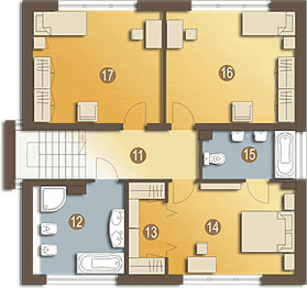 Piętro 1 projektu - Tamara bez garażu [B]