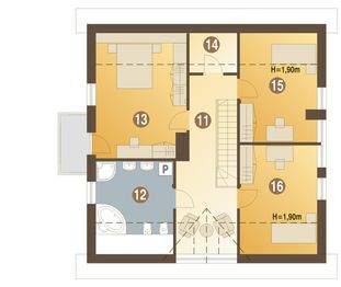 Poddasze projektu - Amanda trend z garażem 1-st. [A]