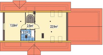 Poddasze projektu - Gienia wersja F z garażem podwójnym strop Teriva z piwnicą paliwo stałe