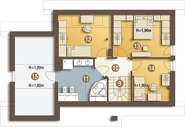 Poddasze projektu - Mola II z garażem 1-st. [A]