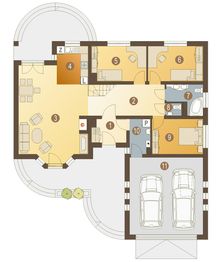 Parter projektu - Mewa z garażem 2-st. [A]