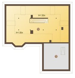 Poddasze projektu - Mewa z garażem 2-st. [A]