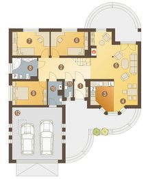 Parter projektu - Mewa II z garażem 2-st. [A]