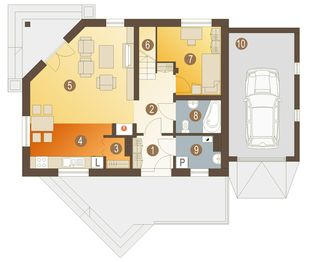 Parter projektu - Sikorka z garażem 1-st. [A]