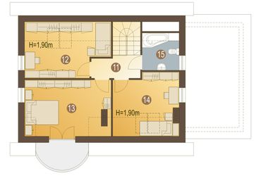 Poddasze projektu - Sikorka z garażem 1-st. [A]