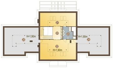 Poddasze projektu - Silver z garażem 2-st. [A]