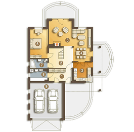 Parter projektu - Pustułka z garażem 2-st. [A]