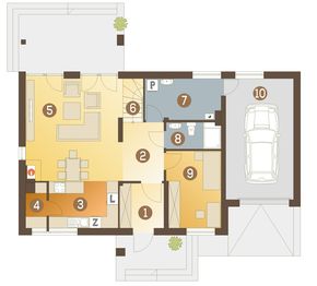 Parter projektu - Antek z garażem 1-st. [A]