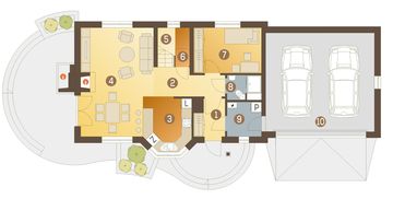 Parter projektu - Agatka II z garażem 2-st. [A1]