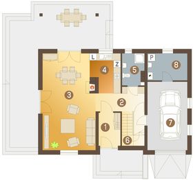 Parter projektu - Franek z garażem 1-st. [A]