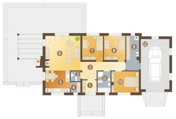 Parter projektu - Piotr II z garażem 1-st. [A]