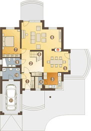 Parter projektu - Kastor z garażem 1-st. [A]