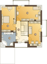 Piętro 1 projektu - Kastor z garażem 1-st. [A]