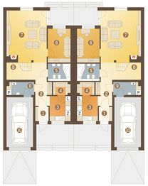 Parter projektu - Gwarek z garażem 1-st. bliźniak [A-BL2]