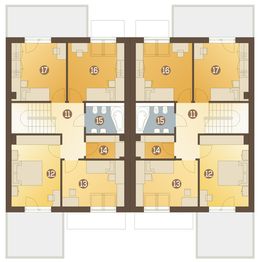 Poddasze projektu - Gwarek z garażem 1-st. bliźniak [A-BL2]