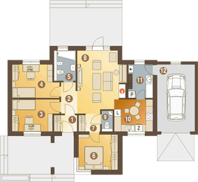 Parter projektu - Polluks z garażem 1-st. [A]