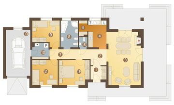 Parter projektu - Luna z garażem 1-st. [A]