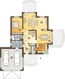 Parter projektu - Kastor z garażem 2-st. [A1]