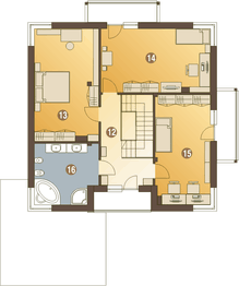 Piętro 1 projektu - Kastor z garażem 2-st. [A1]