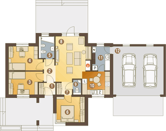 Parter projektu - Polluks z garażem 2-st. [A1]