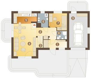 Parter projektu - Eco 1 z garażem 1-st. [A]