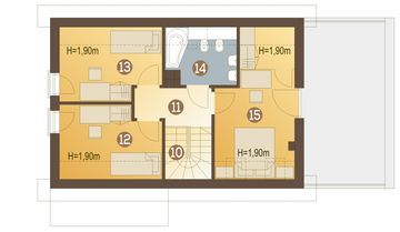 Poddasze projektu - Eco 1 z garażem 1-st. [A]