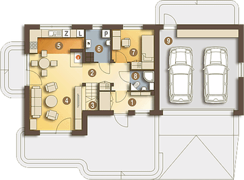Parter projektu - Eco 1 z garażem 2-st. [A1]