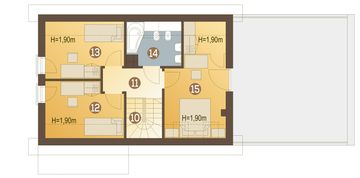 Poddasze projektu - Eco 1 z garażem 2-st. [A1]