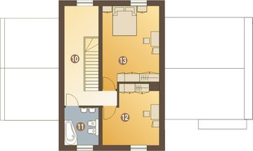 Poddasze projektu - Kasjopea z garażem 1-st. [A]