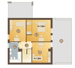 Poddasze projektu - Olivier z garażem 1-st. [A]