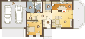 Parter projektu - Abigail II z garażem 2-st. [A1]
