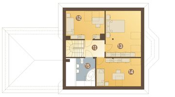 Poddasze projektu - Szpak trend z garażem 2-st. [A]
