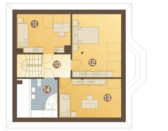 Poddasze projektu - Szpak trend bez garażu [B]