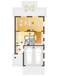 Parter projektu - Adam II z garażem 2-st. [A]