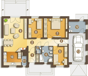 Parter projektu - Julek z garażem 1-st. [A]