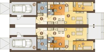 Parter projektu - Long z garażem 1-st. bliźniak [A-BL2]