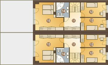 Poddasze projektu - Long z garażem 1-st. bliźniak [A-BL2]