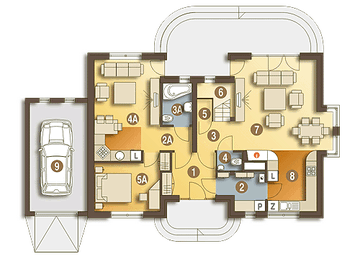 Parter projektu - Amelia z garażem 1-st. [A]