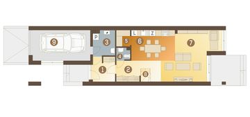 Parter projektu - Long II z garażem 1-st. [A]