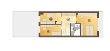 Piętro 1 projektu - Long II z garażem 1-st. [A]