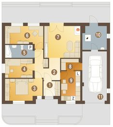 Parter projektu - Dzierzba z garażem 1-st. [A]